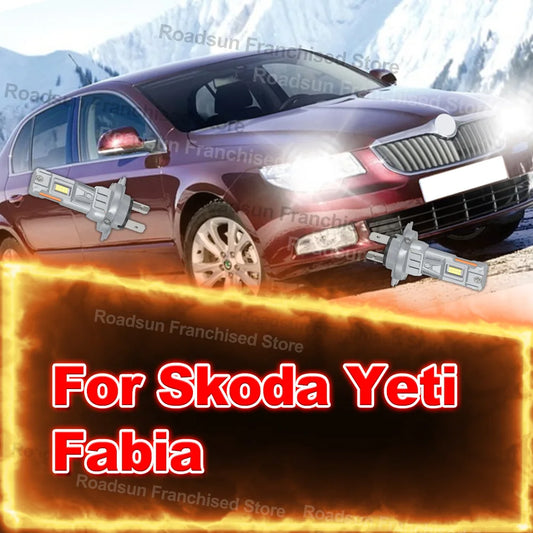 2x H7 High Low Beam Lamp Bulbs 180W High Power 30000LM Plug and Play For Skoda Yeti Fabia