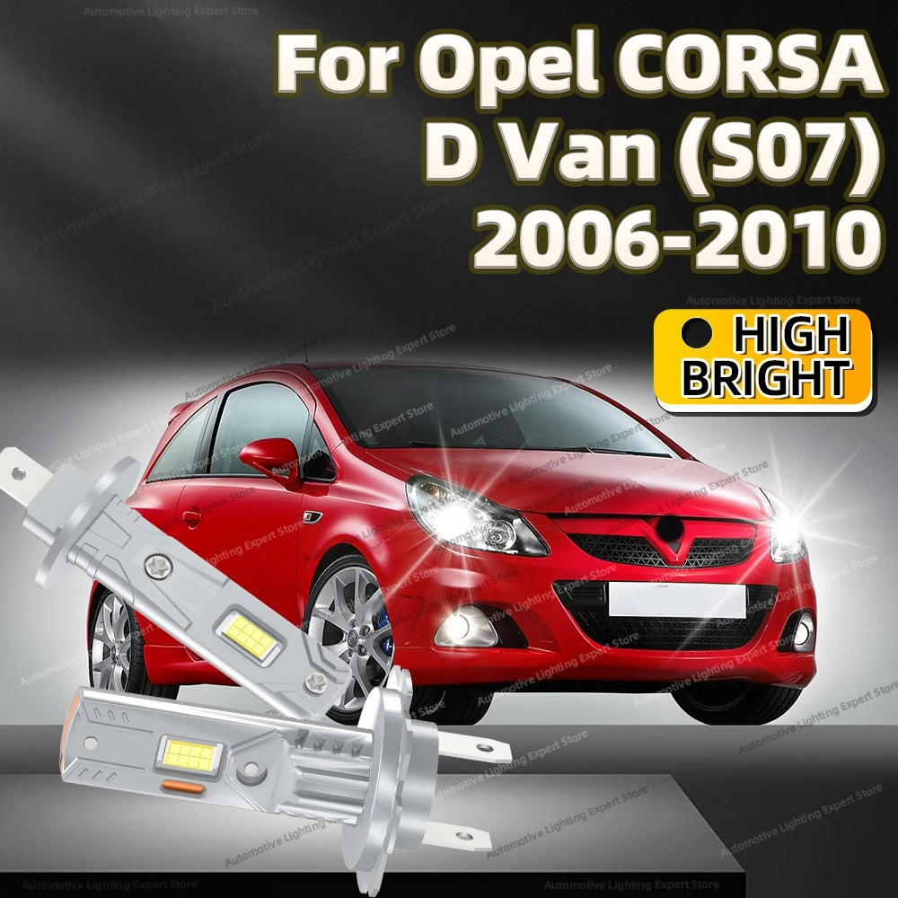 2/4Pcs 6000K Super Bright LED Headlight Bulb Kit Driving Light High Low Beam For Opel CORSA D Van S07 2006 2007 2008 2009 2010