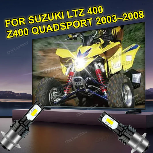 2pcs Motorcycle Headlight 20000LM 6000K Bright CSP LED Bulbs For Suzuki LTZ 400 Z400 QUADSPORT 2003 2004 2005 2006 2007 2008