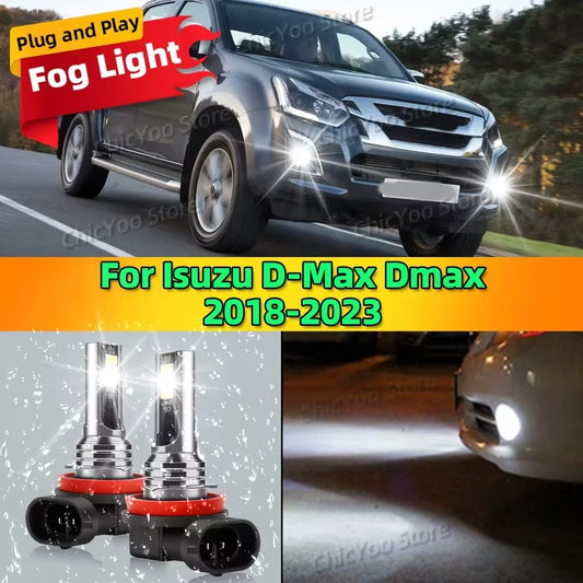 6000K Front Fog Light LED Bulb Accessories Lamp Canbus 80W For Isuzu D-Max Dmax 2018 2019 2020 2021 2022 2023 Plug and Play