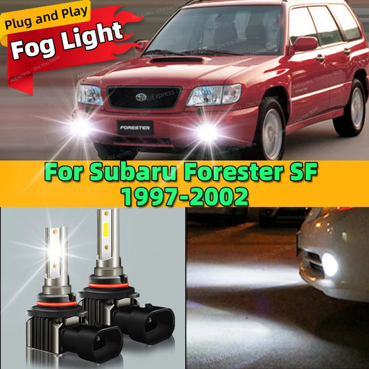 6000K LED Car Front Fog Light Lamps 9006 HB4 Bulb For Subaru Forester SF 1997 1998 1999 2000 2001 2002 Plug and Play