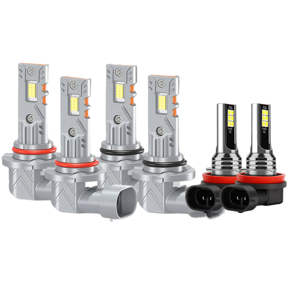 2/6Pcs LED Bulbs For Toyota Corolla 2009 2010 2011 2012 2013 2014 2015 Car Front Headlights 30000LM 6000K LED Chips Fog Lamps