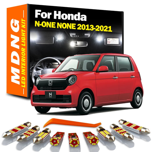 MDNG 7Pcs LED Interior Reading Light Kit For Honda N ONE N-ONE NONE 2013- 2015 2016 2017 2018 2019 2020 2021 Number Plate Bulbs