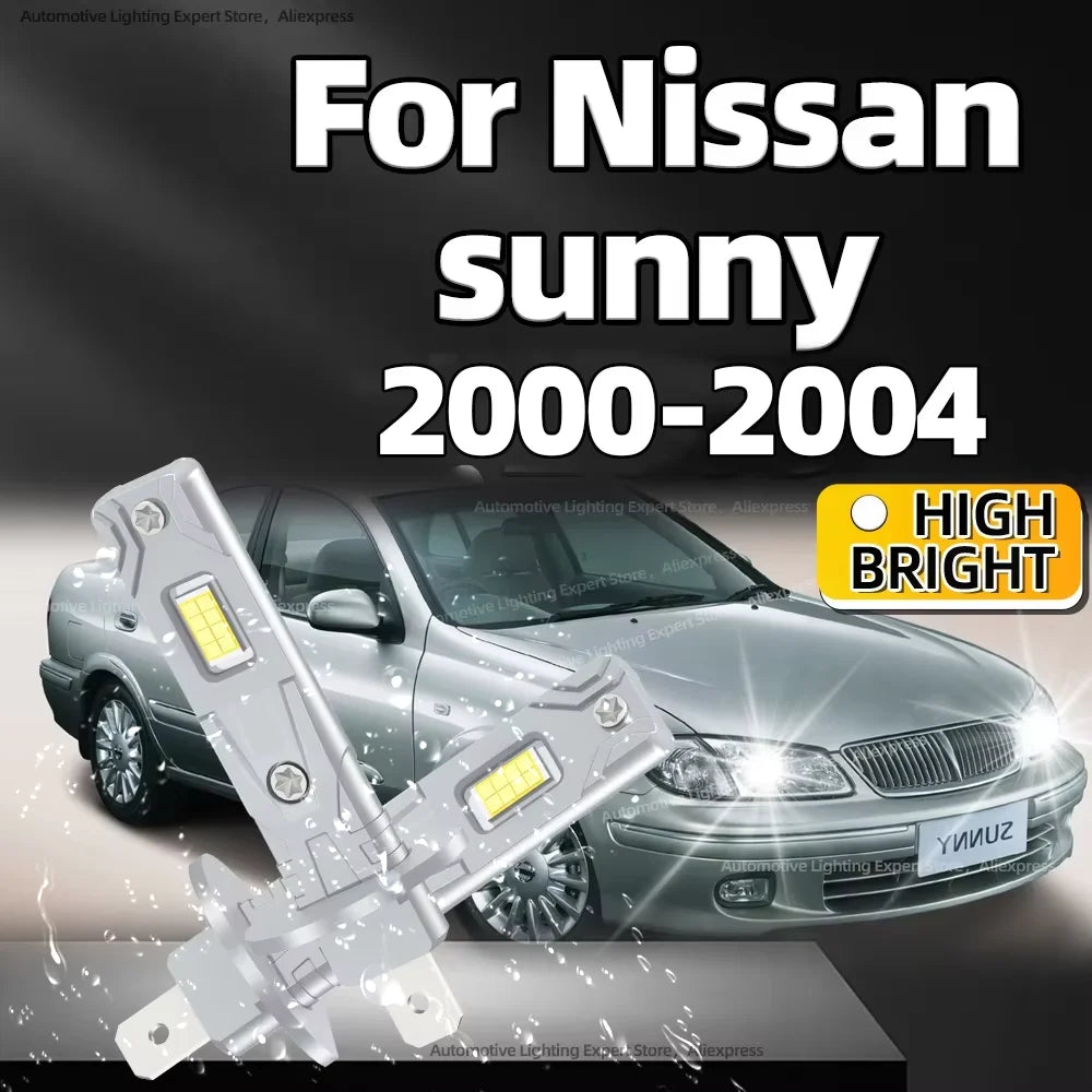 2Pcs CANBUS LED Light Bulbs 25000LM Car Headlights High Power 6000K CSP Chips For Nissan Sunny 2001 2002 2004 2005 Plug and Play
