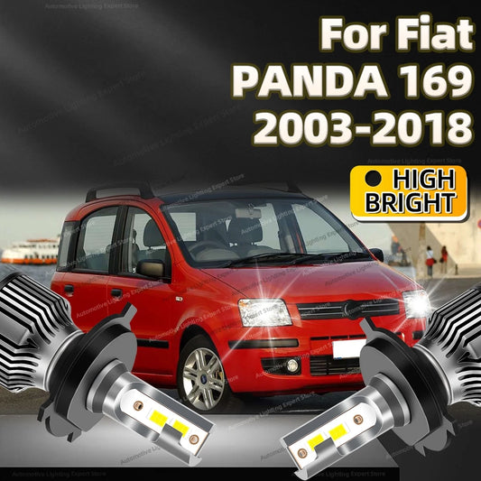 2Pcs LED Headlight 30000LM H4 Car Lamp 6000K Turbo Auto Lights For Fiat PANDA 169 2003-2018 2009 2010 2011 2012 2013 2014 2015