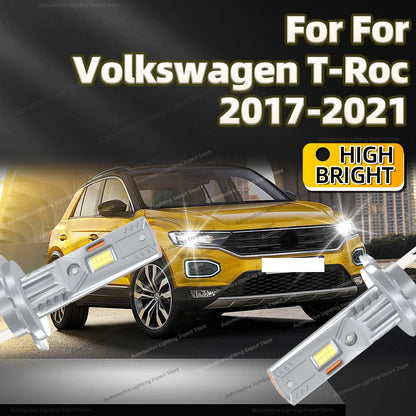 2/4Pcs LED Bulb Headlight Wireless 25000LM Car Headlamp Auto Lamp For Volkswagen T-Roc TRoc 2017 2018 2019 2020 2021