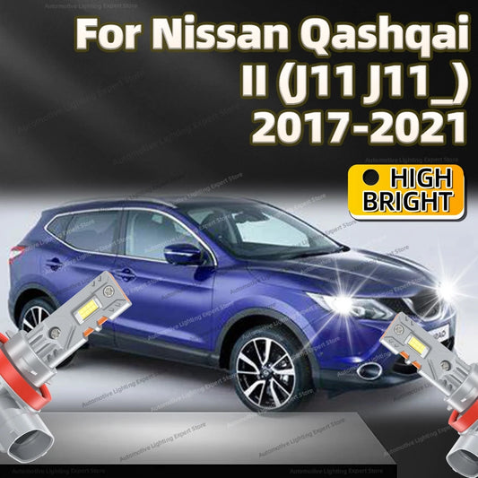 2/4Pcs LED Bulb Headlight Wireless 25000LM Car Headlamp Auto Lamp For Nissan QASHQAI II J11 J11 2017 2018 2019 2020 2021