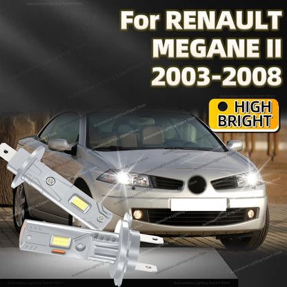 2/4Pcs LED Bulb Headlight Wireless 25000LM Mini Car Headlamp Auto Lamp For RENAULT MEGANE II 2003 2004 2005 2006 2007 2008