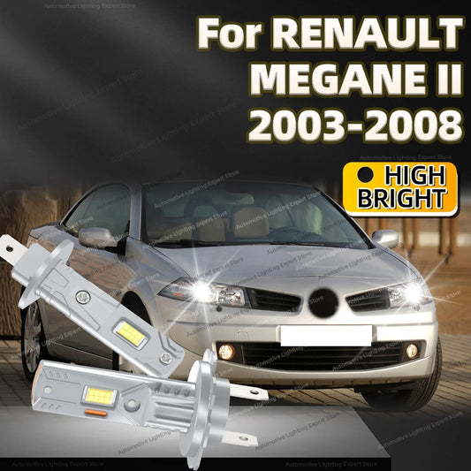 2/4Pcs LED Bulb Headlight Wireless 25000LM Mini Car Headlamp Auto Lamp For RENAULT MEGANE II 2003 2004 2005 2006 2007 2008