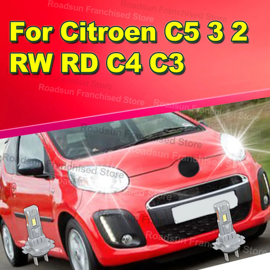 2x High Low Beam Lamp Bulbs 30000LM H7 Super Brightness For Citroen C5 3 2 RW RD C4 C3