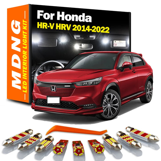 MDNG 12Pcs LED Interior Map Dome Sun Visor Light Kit For Honda HR-V HRV 2014 2015 2016 2017 2018 2019 2020 2021 2022 Led Bulbs