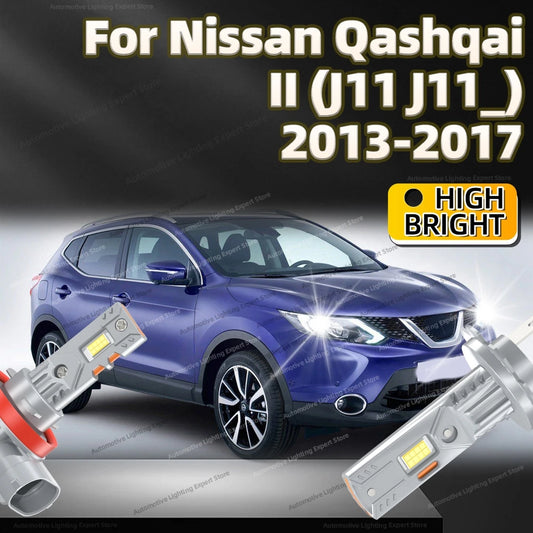 2/4Pcs 6000K LED Bulb Headlight Wireless 25000LM Car Headlamp Auto Lamp For Nissan QASHQAI II J11 J11 2013 2014 2015 2016 2017
