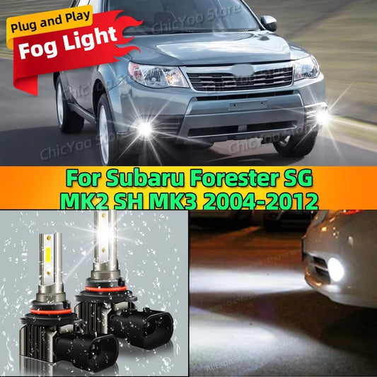 2pcs Car Fog Lamp 15000LM Front Fog Light Bulbs For Subaru Forester SG MK2 SH MK3 2004-2012 2005 2006 2007 2008 2009 2010 2011