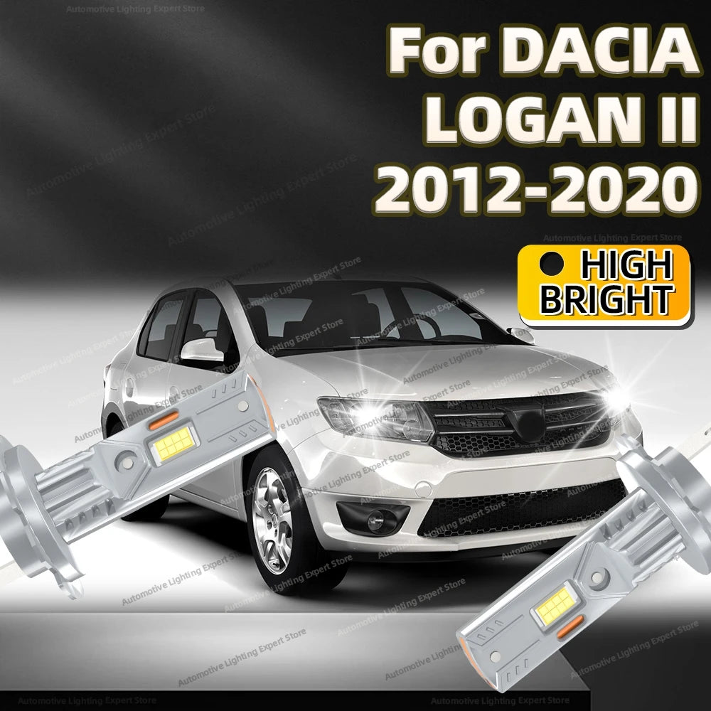 2/4Pcs LED Bulb Headlight Wireless 25000LM Car Headlamp Auto Lamp For DACIA LOGAN II 2012-2020 2013 2014 2015 2016 2017 2018