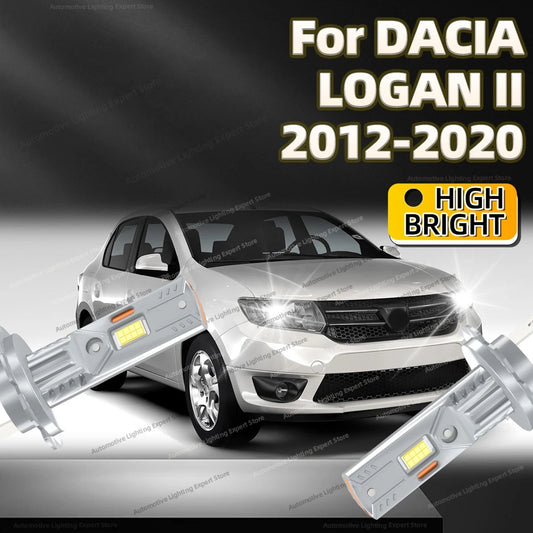 2/4Pcs LED Bulb Headlight Wireless 25000LM Car Headlamp Auto Lamp For DACIA LOGAN II 2012-2020 2013 2014 2015 2016 2017 2018