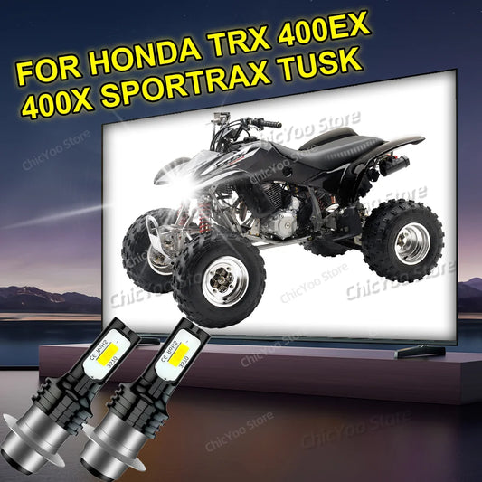 2Pcs 12V 80W Motorfiets Led Light Bulbs For Honda TRX 400EX 400X Sportrax Tusk Plug and Play 6000K White