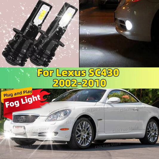 20000LM LED Fog Lamp Bulbs Car Front Fog Light White 6000K High Bright For Lexus SC430 2002-2010 2005 2006 2007 2008 2009