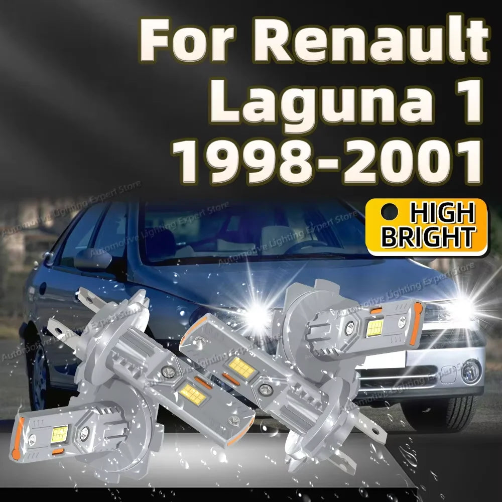 2/4Pcs LED Headlight Bulbs CANBUS Lights Wireless High Power H7 6000K Lamp For Renault Laguna 1 1998 1999 2000 2001