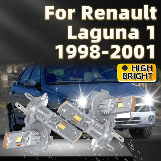 2/4Pcs LED Headlight Bulbs CANBUS Lights Wireless High Power H7 6000K Lamp For Renault Laguna 1 1998 1999 2000 2001