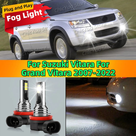 6000K Front Fog Light LED Bulb Accessories Lamp Canbus For Suzuki Vitara For Grand Vitara 2007-2022 2008 2009 2010 2011 2012