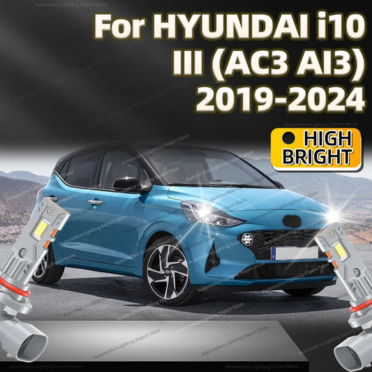 2Pc 180W LED Bulb Turbo Headlight 6000K CSP Powerful Car Lamp For HYUNDAI i10 III AC3 AI3 2019 2020 2021 2022 2023 2024