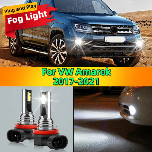 2Pcs 6000K Front Fog Light LED Bulb Canbus Car Lamp For VOLKSWAGEN VW Amarok 2017 2018 2019 2020 2021 Plug and Play