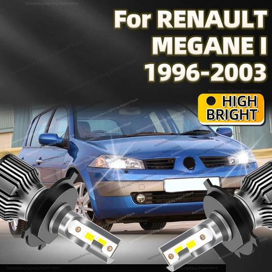 2Pcs LED Headlight 30000LM H4 Car Lamp 6000K Turbo Auto Lights For RENAULT MEGANE I 1996 1998 1999 2000 2001 2002 2003