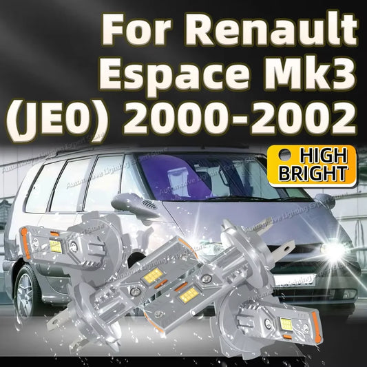 2/4Pcs H7 LED Headlight Bulbs CANBUS 25000LM 6000K High Low Beam 12V For Renault Espace Mk3 JE0 2000 2001 2002