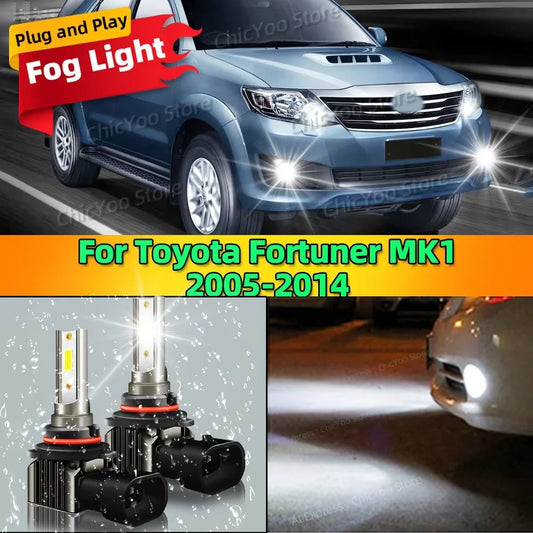 2pcs Car Fog Lamp 15000LM Front Fog Light Bulbs LED Chip For Toyota Fortuner MK1 2005 2014 2006 2007 2008 2009 2010 2011 12 2013