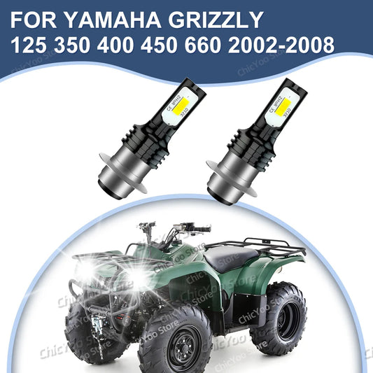 Motorcycle Headlights LED Lamp For Yamaha Grizzly 125 350 400 450 660 2002 2003 2004 2005 2006 2007 2008