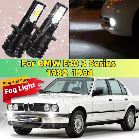2X LED Car Light Front Bulb Fog Lamp 20000LM Ultra Bright Anti-Glare For BMW E30 3 Series 1982-1994 1990 1991 1992 1993