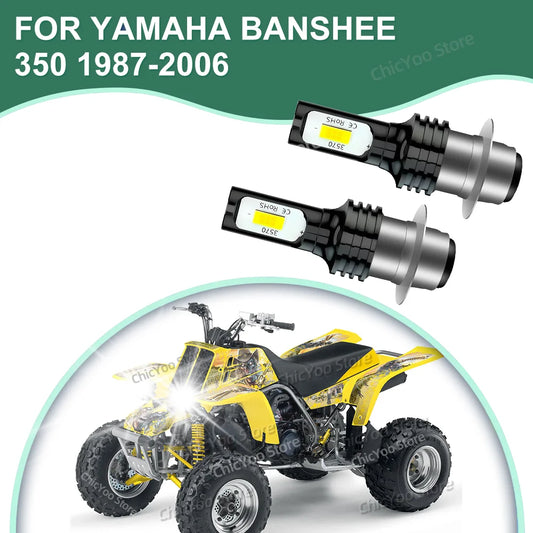 2PCS CANbus 1:1 Mini Size Motorcycle LED Headlight 80W High Power For Yamaha Banshee 350 1987-2006 2000 2001 2002 2003 2004 2005