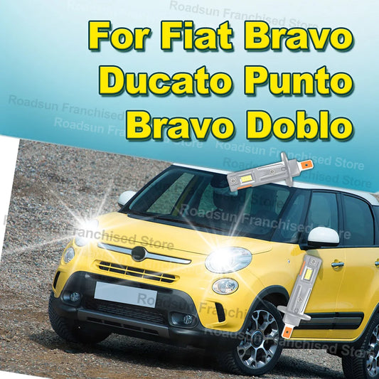 2X Car Headlight Bulbs H1 30000LM Plug-N-Play For Fiat Bravo Ducato Punto Bravo Doblo