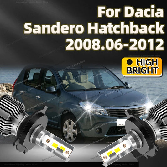 2Pcs LED Headlight 30000LM H4 Car Lamp 6000K Turbo Auto Lights Ultra Bright For Dacia Sandero Hatchback 2008 2009 2010 2011 2012
