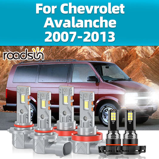 2/6Pcs LED Bulbs For Chevrolet Avalanche 2007 2008 2009 2010 2011 2012 2013 Car Headlights 30000LM Headlamps 12V 6000K Fog Light