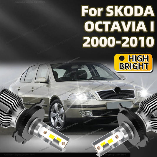 2Pcs LED Headlight 30000LM H4 Car Lamp 6000K Turbo Auto Lights For SKODA OCTAVIA I 2000-2010 2004 2005 2006 2007 2008 2009