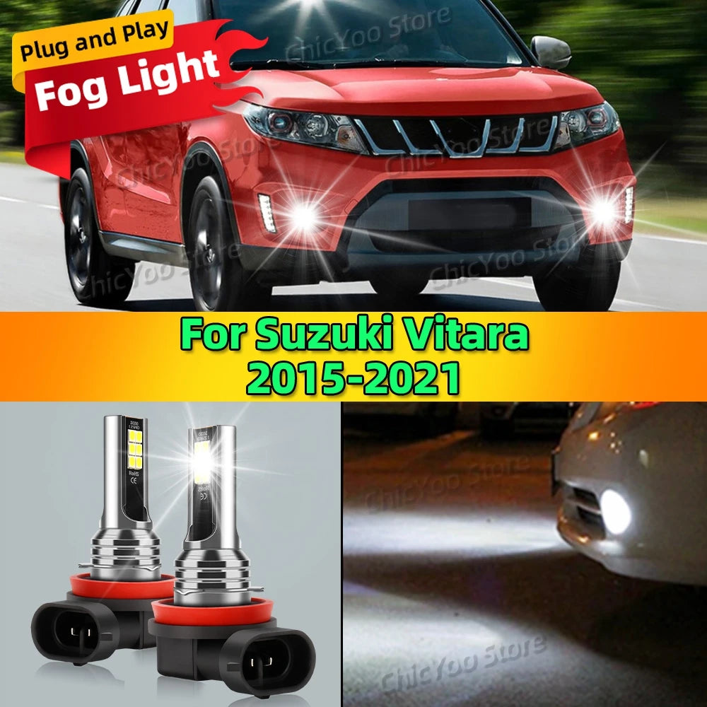 6000K Front Fog Light LED Bulb Accessories Lamp Canbus For Suzuki Vitara 2015 2016 2017 2018 2019 2020 2021 Plug and Play