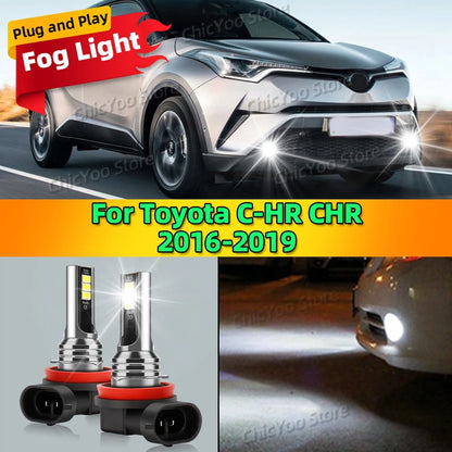 20000LM Front Fog Light LED Bulb Accessories Lamp Canbus 12V 6000K For Toyota C-HR CHR 2016 2017 2018 2019 Plug and Play