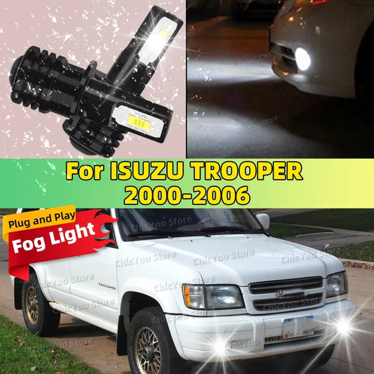 2Pcs H3 LED Bulb Fog Light 6000K White 20000LM Super Bright For ISUZU TROOPER 2000 2001 2002 2003 2004 2005 2006