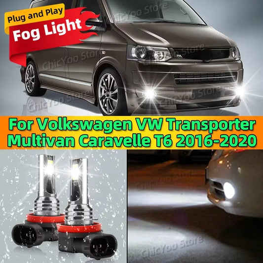 2Pcs 6000K Front Fog Light LED Bulb Canbus Car Lamp For Volkswagen VW Transporter Multivan Caravelle T6 2016 2018 2019 2020