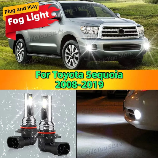 2Pcs LED Front Fog Light Car Bulb 6000K Canbus Lamp 80W For Toyota Sequoia 2008-2019 2009 2010 2011 2012 2013 2014 2015 2016