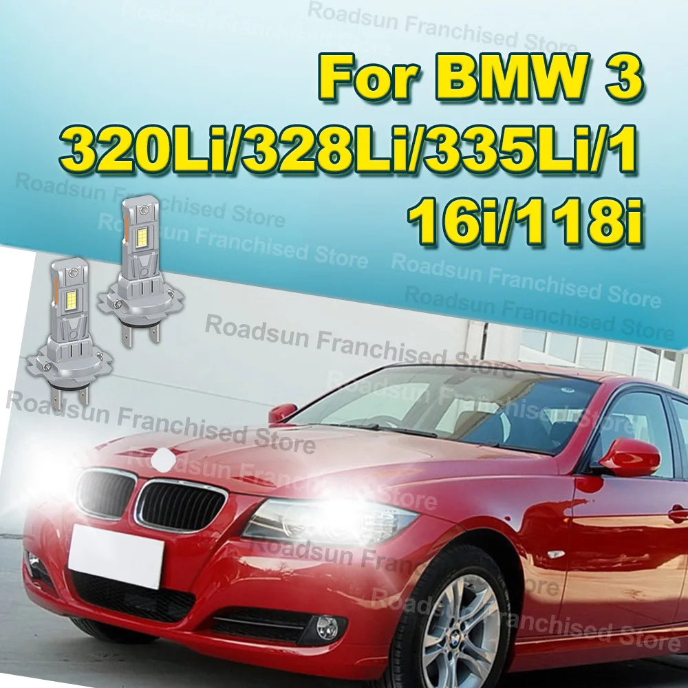 2x High Low Beam Lamp H7 Wireless Bulbs 30000LM For BMW 3 320Li/328Li/335Li/116i/118i