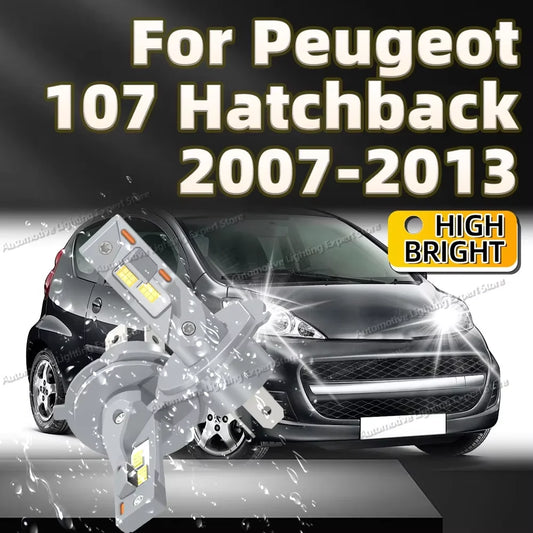 LED Lights High Power Car Headlight Plug and Play 6000K Canbus Lamp For Peugeot 107 HATCHBACK 2007 2008 2009 2010 2011 2012 2013