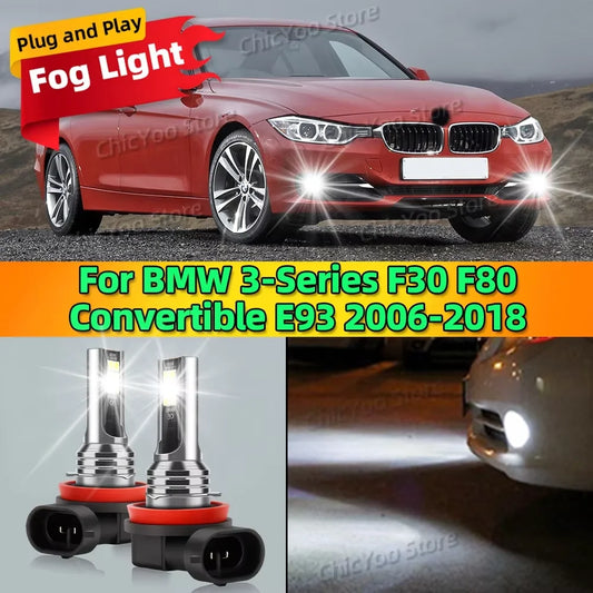 2Pcs 6000K Front Fog Light LED Bulb Canbus Car Lamp For BMW 3 Series F30 F80 E93 2006-2018 2007 2008 2009 2010 2011 2012 2013