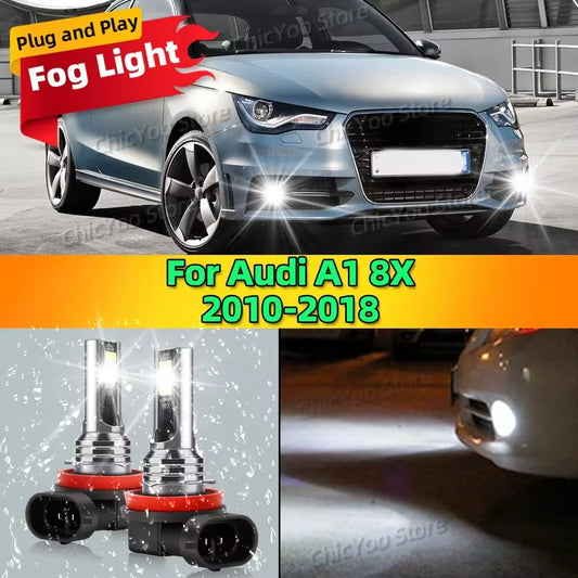 2Pcs 12V 6000K Front Fog Light LED Bulb Accessories Lamp Canbus For Audi A1 8X 2010 2011 2012 2013 2014 2015 2016 2017 2018