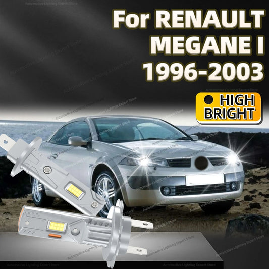2/4Pcs LED Bulb Headlight Wireless 25000LM Mini Car Headlamp Auto Lamp For RENAULT MEGANE I 1996-2003 1999 2000 2001 2002