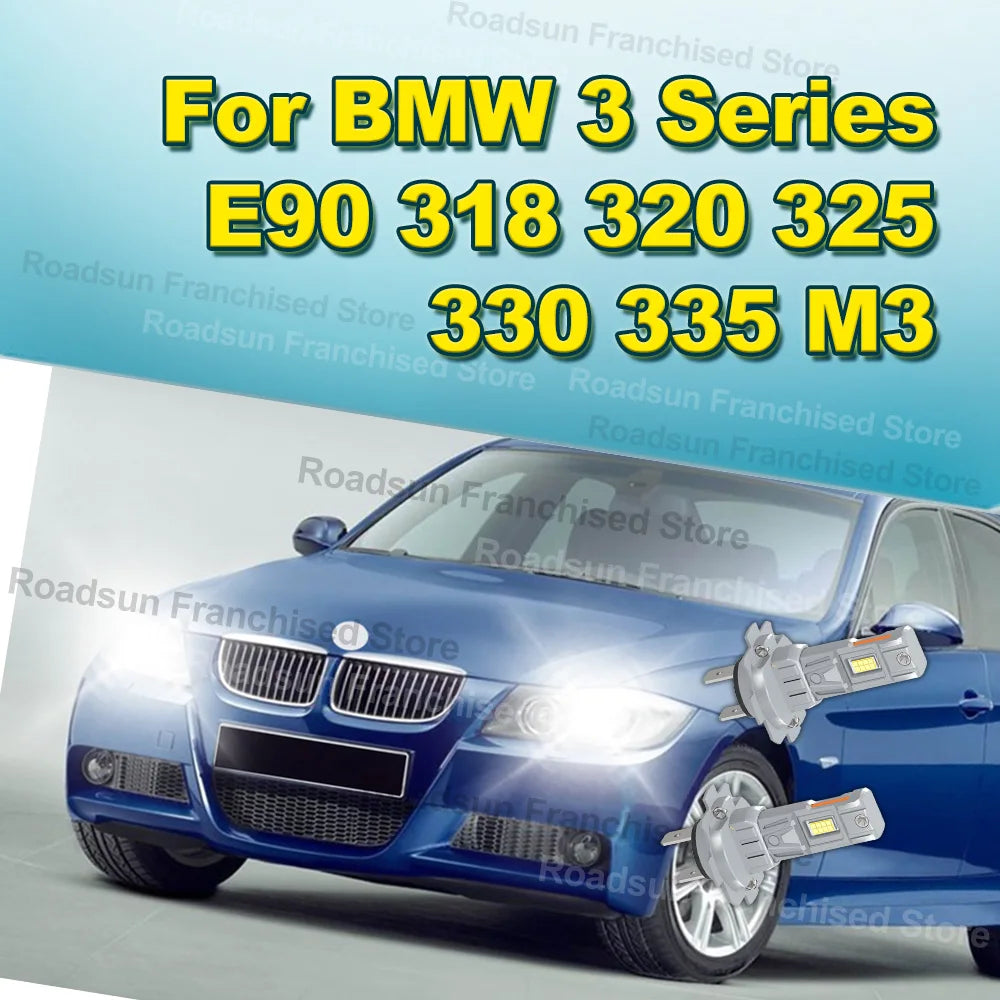 2x High Low Beam Lamp Bulbs 30000LM 6000K 12V H7 For BMW 3 Series E90 318 320 325 330 335 M3