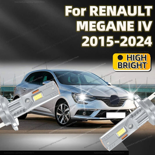 2/4Pcs LED Bulb Headlight Wireless 25000LM Car Headlamp Auto Lamp For RENAULT MEGANE IV 2015 2016 2017 2018 2019 2020 2021 2022