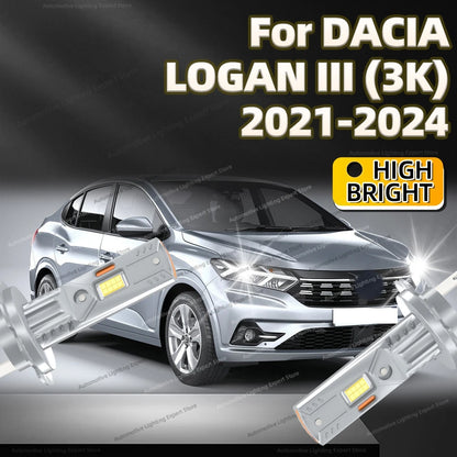 2/4Pcs 6000K LED Bulb Headlight Wireless 25000LM Car Headlamp Auto Lamp For DACIA LOGAN III 3K 2021 2022 2023 2024