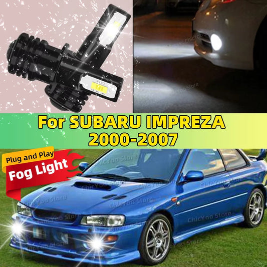 2Pcs H3 LED Bulb Fog Light 6000K White 20000LM Super Bright For SUBARU IMPREZA 2000 2001 2002 2003 2004 2005 2006 2007